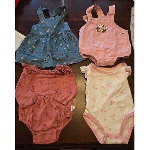 Disney Baby Girl 0-3M Lot 4pc Minnie Mouse Winnie the Pooh Romper Bodysuit Dress